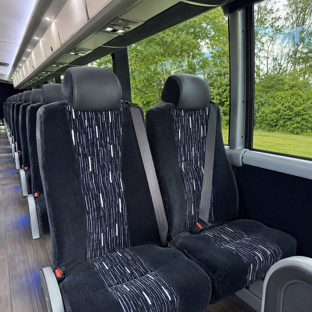 charlotte charter bus rental interior